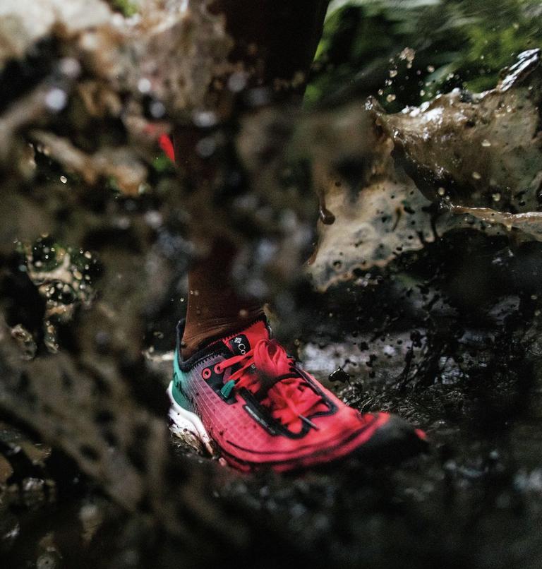 Women's Konos Speed Trail ATR Running Shoe, Color: Neon Sunrise, Teal Chloride, image 13