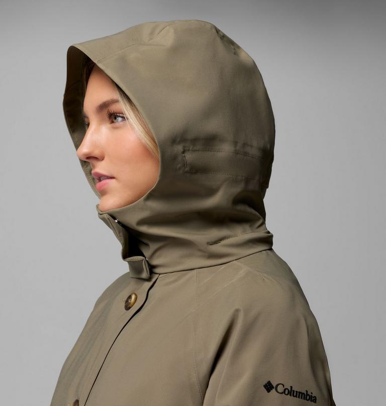 Women's AmazeTrench Waterproof Jacket, Color: Stone Green, image 8
