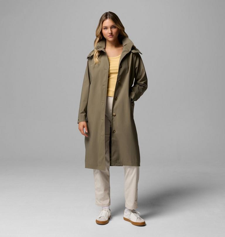 Women's AmazeTrench Waterproof Jacket, Color: Stone Green, image 2