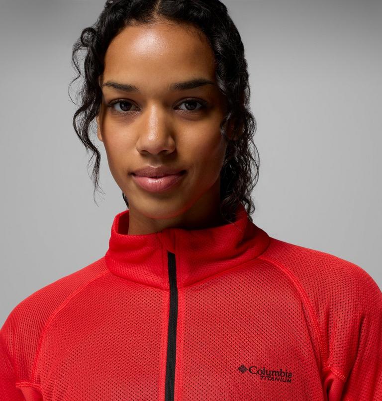 Women's Summit Step Full Zip Technical Fleece, Color: Poppy Red, image 6