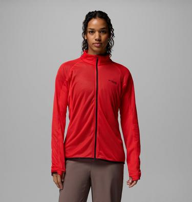 Women's Summit Step Full Zip Technical Fleece, Color: Poppy Red, image 1