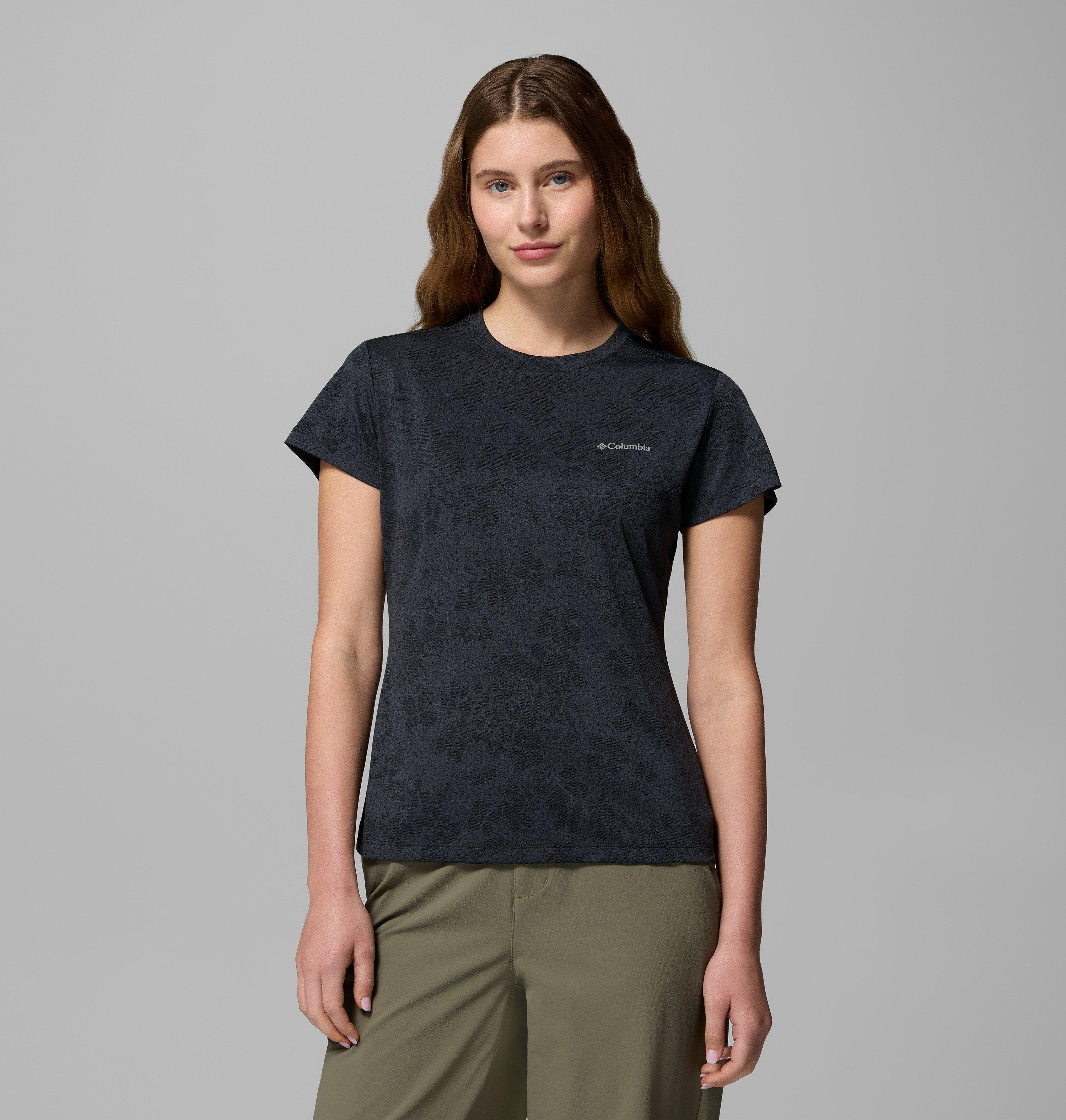 Columbia Sportswear Women's Black Columbia - Bluebird Canyon™ Ii Technical T-Shirt - Florage Jacquard Extra Large