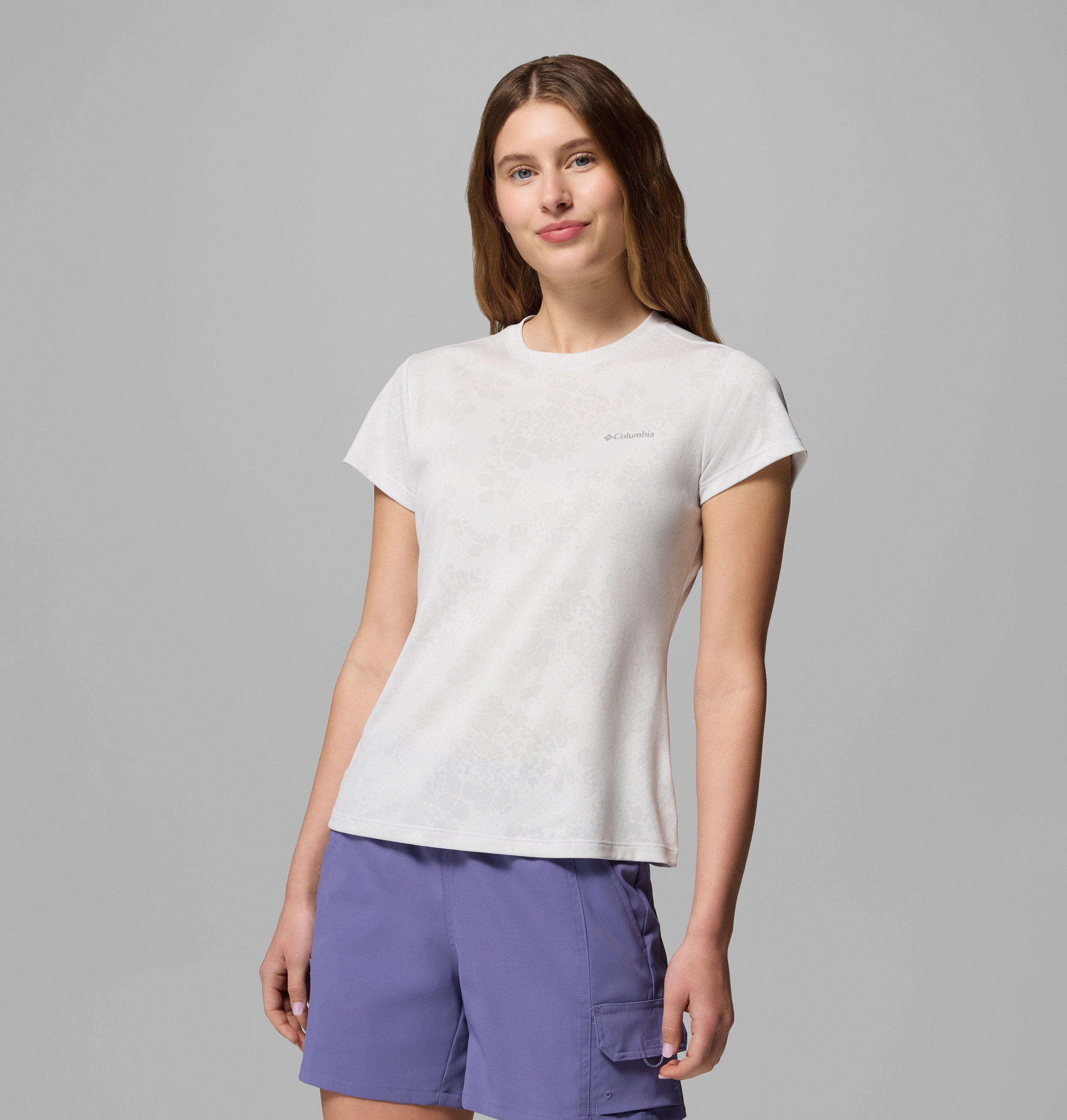 Columbia Sportswear Women's White Columbia - Bluebird Canyon™ Ii Technical T-Shirt - Florage Jacquard Medium