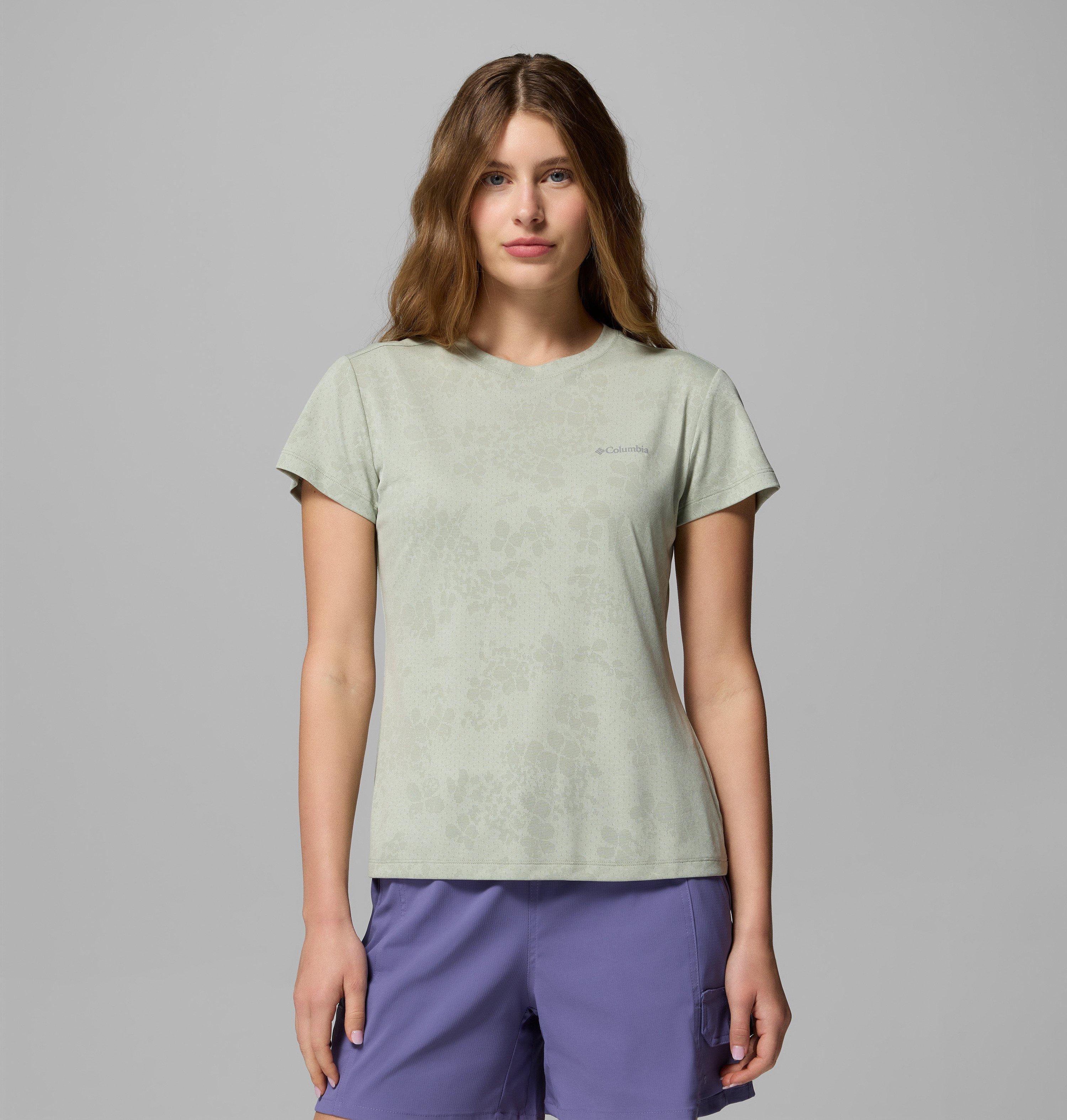 Columbia Sportswear Women's Green Columbia - Bluebird Canyon™ Ii Technical T-Shirt - Safari, Florage Jacquard Small