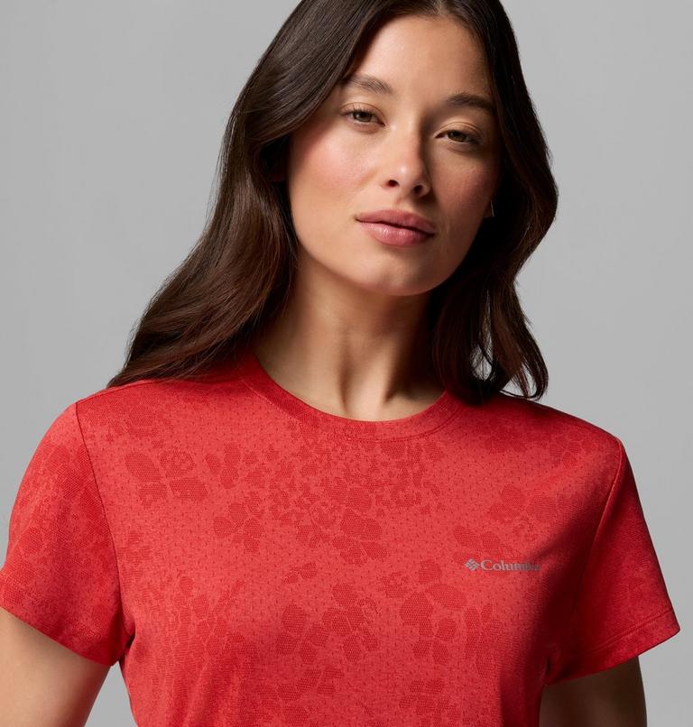 T-shirt Technique Bluebird Canyon II Femme, Color: Poppy Red, Florage Jacquard, image 5