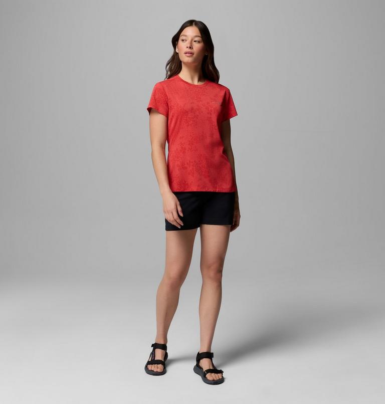 T-shirt Technique Bluebird Canyon II Femme, Color: Poppy Red, Florage Jacquard, image 2