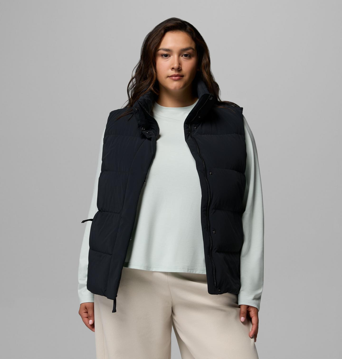 Женский жилет Columbia Amaze Puff Vest - Plus Size, цвет: Чёрный — фото 4