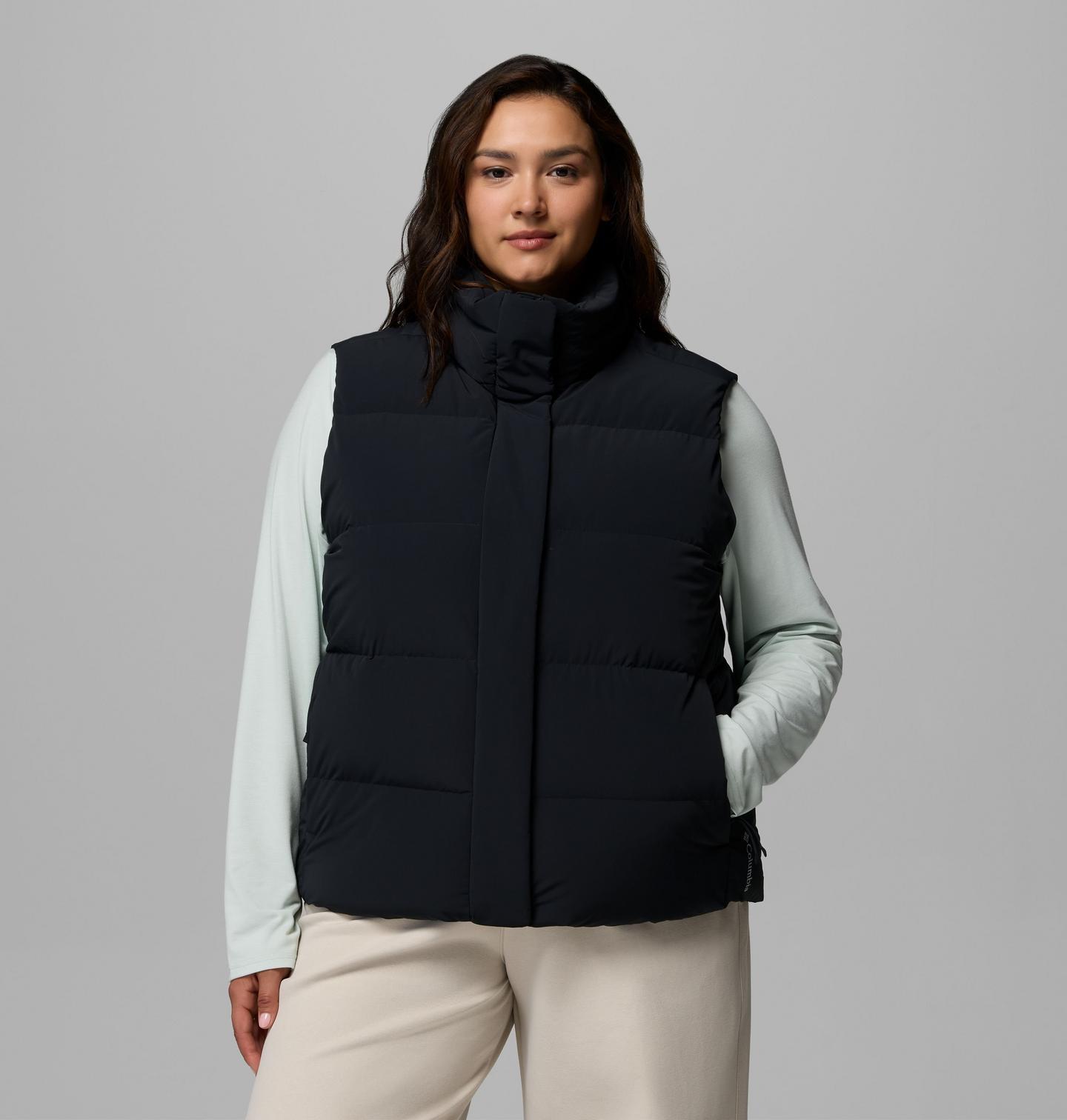 Женский жилет Columbia Amaze Puff Vest - Plus Size, цвет: Чёрный — фото 1