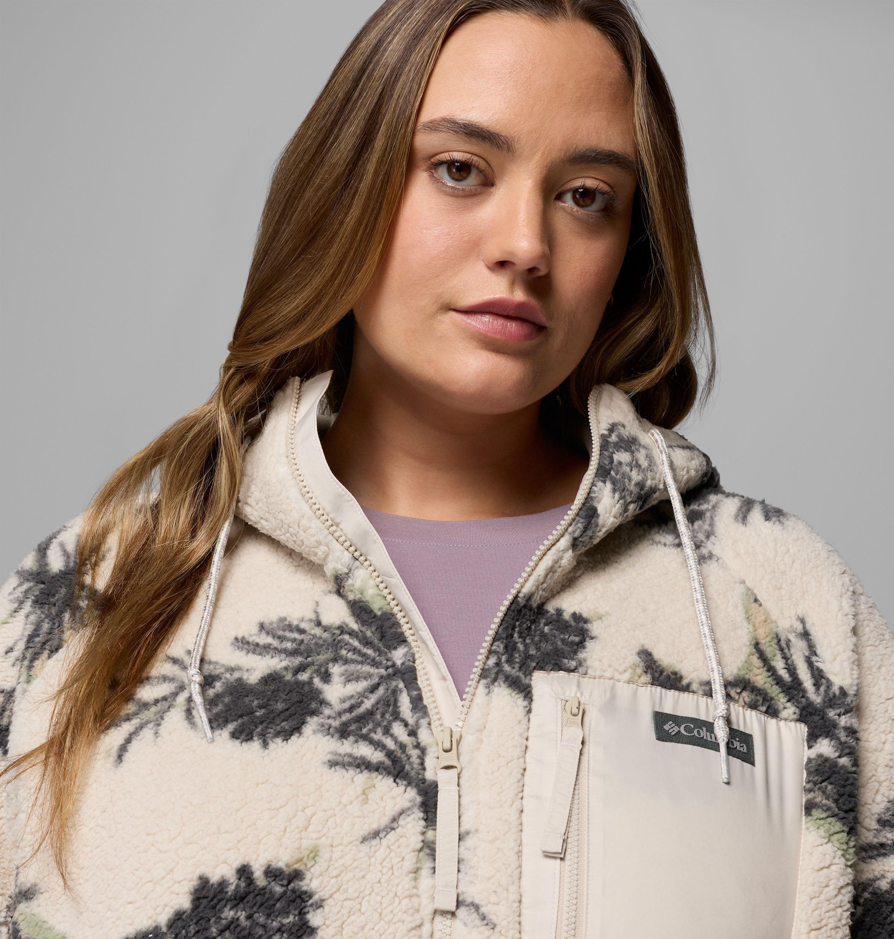 Women's Winter Warmth Printed Full Zip Hoodie - Plus Size 6