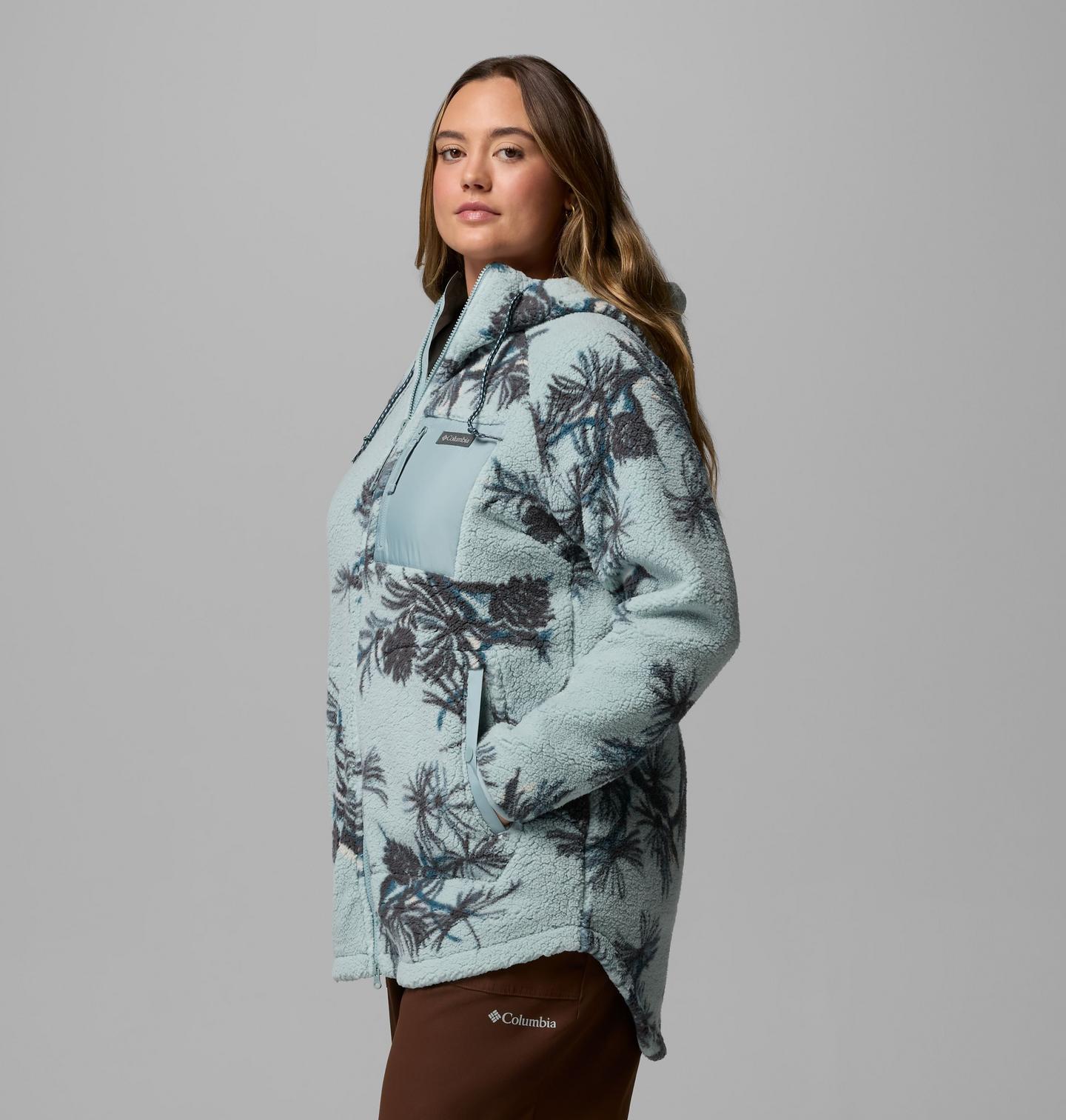 Женское худи Columbia Winter Warmth Printed Full Zip - Plus Size, цвет: Синий — фото 4