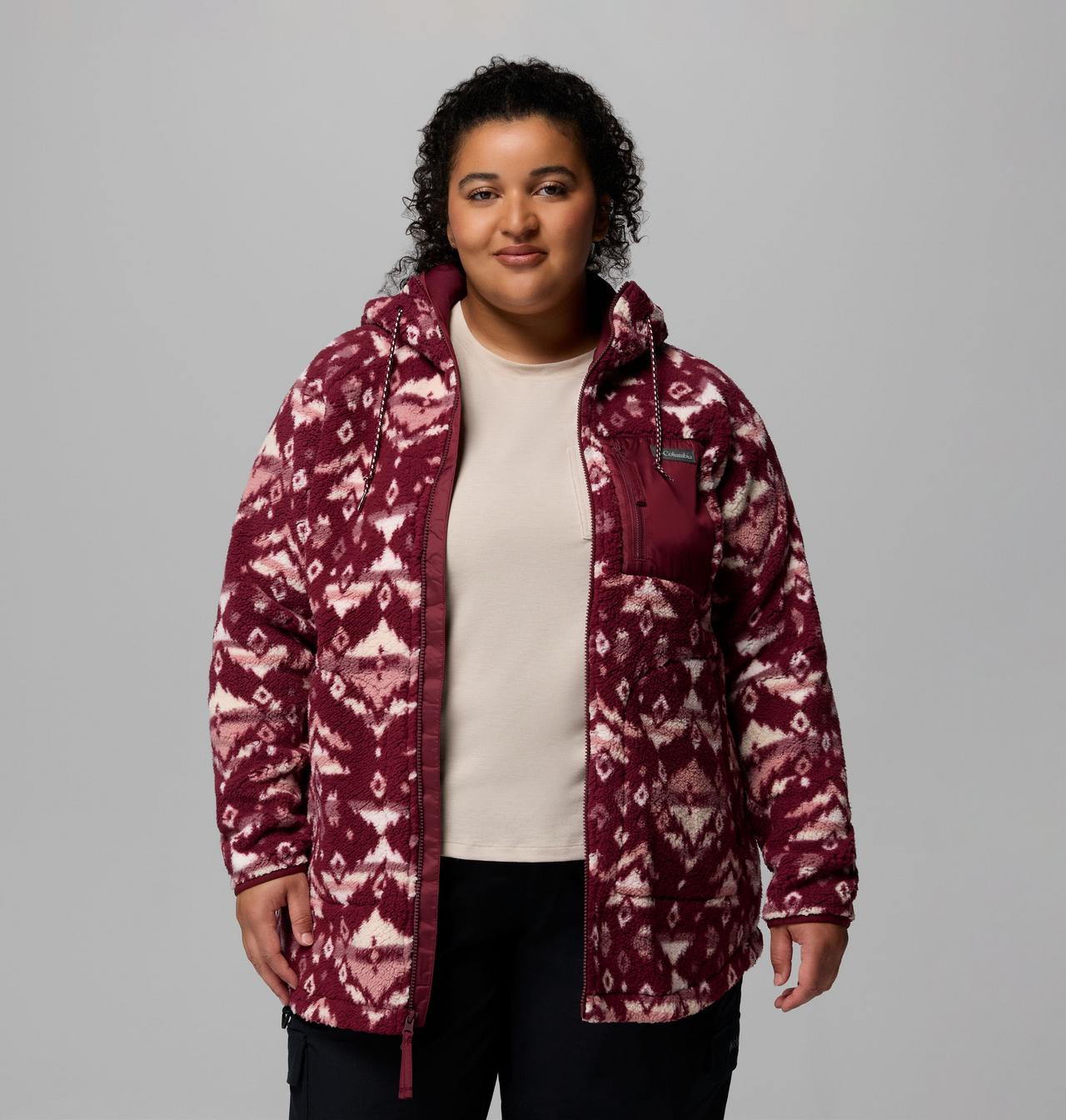 Women's Winter Warmth™ Printed Full Zip Hoodie - Plus Size
