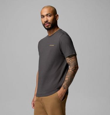 Men's Parsons Point Technical Graphic Top, Color: Black Heather Blocky Banner Button, image 8