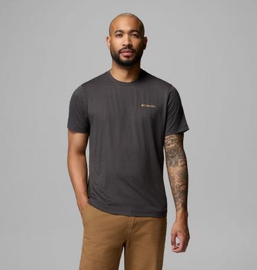 Parsons Point techisches Top mit Grafik f&uuml;r M&auml;nner, Color: Black Heather Blocky Banner Button, image 3