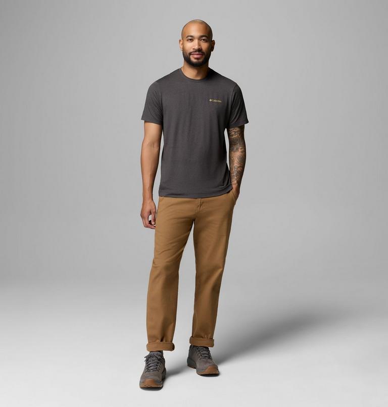 Men's Parsons Point Technical Graphic Top, Color: Black Heather Blocky Banner Button, image 2