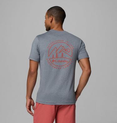 Haut Technique Graphique Parsons Point Homme, Color: City Grey Heather, Linear Peaks, image 35