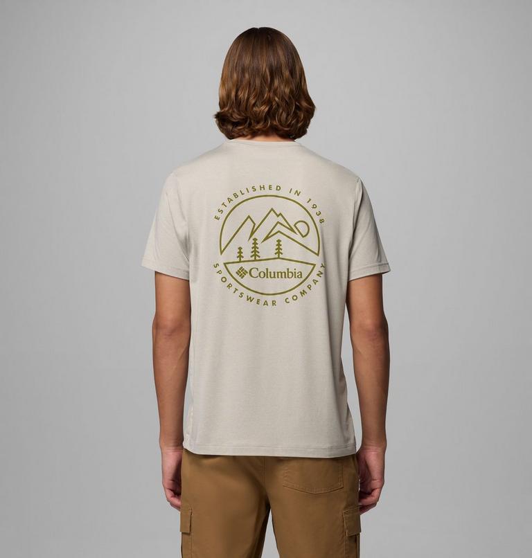 Haut Technique Graphique Parsons Point Homme, Color: Dark Stone Heather, Linear Peaks, image 3