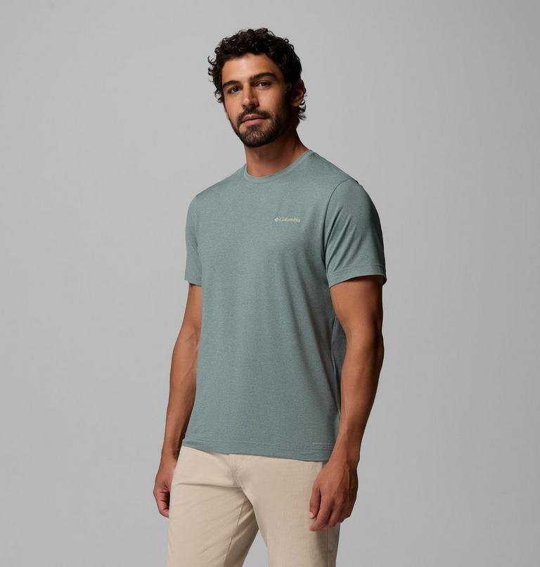 Men's Parsons Point Technical Graphic Top, Color: Sedona Sage Heather Blocky Banner Button, image 4