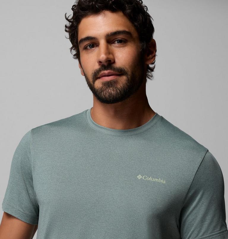 Men's Parsons Point Technical Graphic Top, Color: Sedona Sage Heather Blocky Banner Button, image 5
