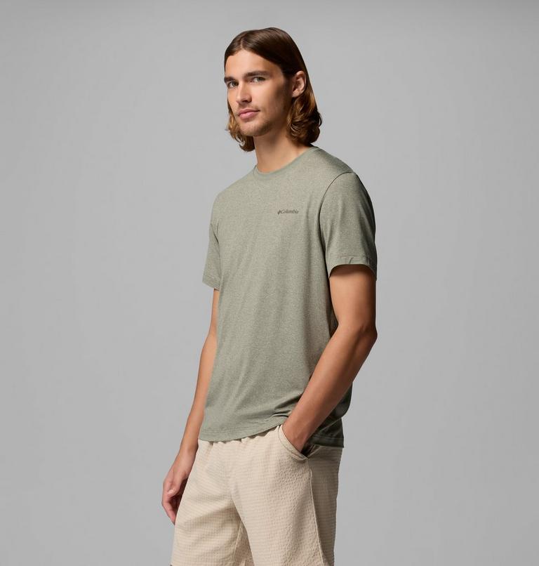 Haut Technique Graphique Parsons Point Homme, Color: Stone Green Heather, Athletic Gem Badge, image 4