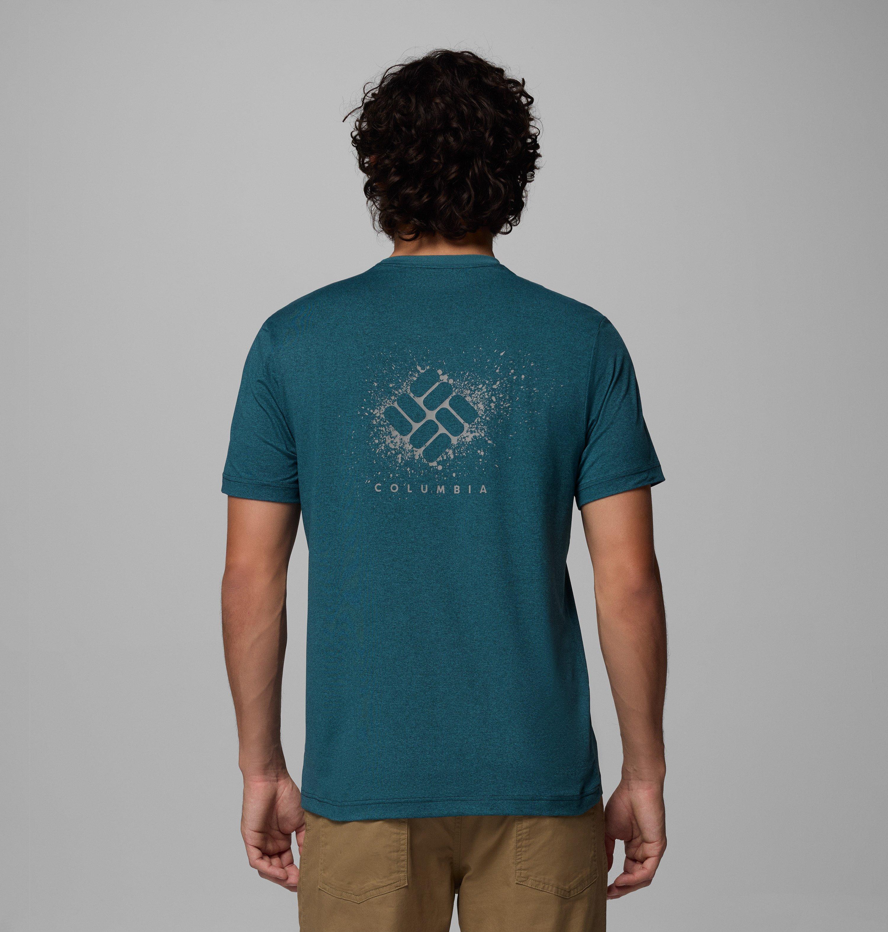 Columbia Sportswear Men's Blue Columbia - Parsons Point™ Technical Graphic Top - Ever Heather, Splatter Gem Large