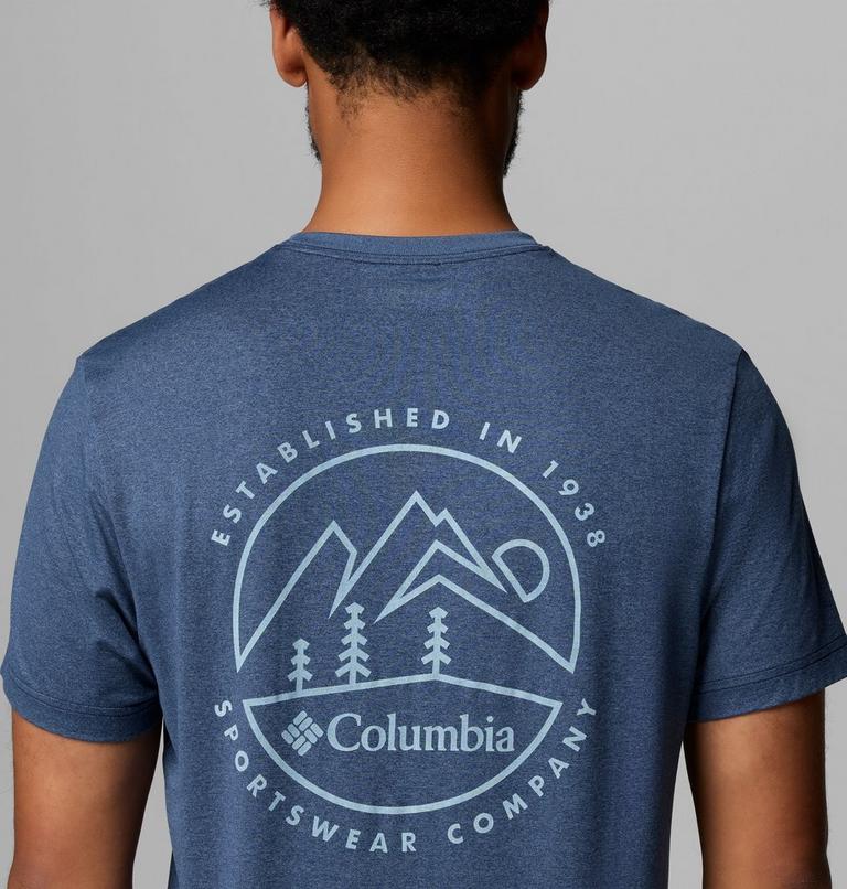 Haut Technique Graphique Parsons Point Homme, Color: Collegiate Navy Heather, Linear Peaks, image 6