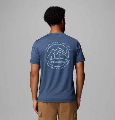 Haut Technique Graphique Parsons Point Homme, Color: Collegiate Navy Heather, Linear Peaks, image 7