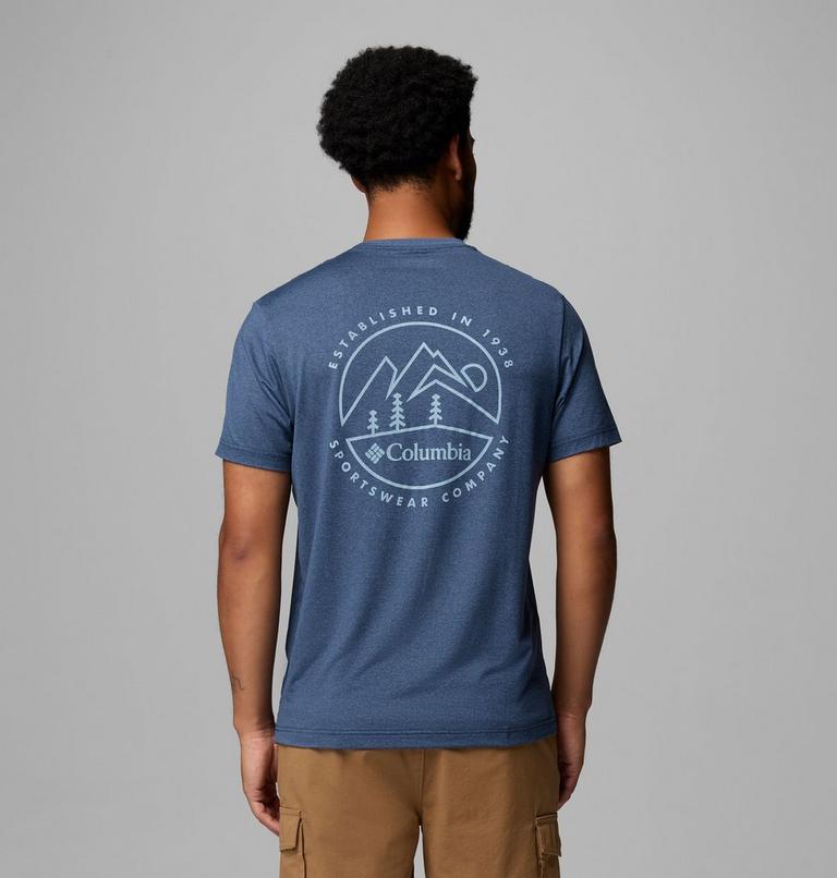 Haut Technique Graphique Parsons Point Homme, Color: Collegiate Navy Heather, Linear Peaks, image 3