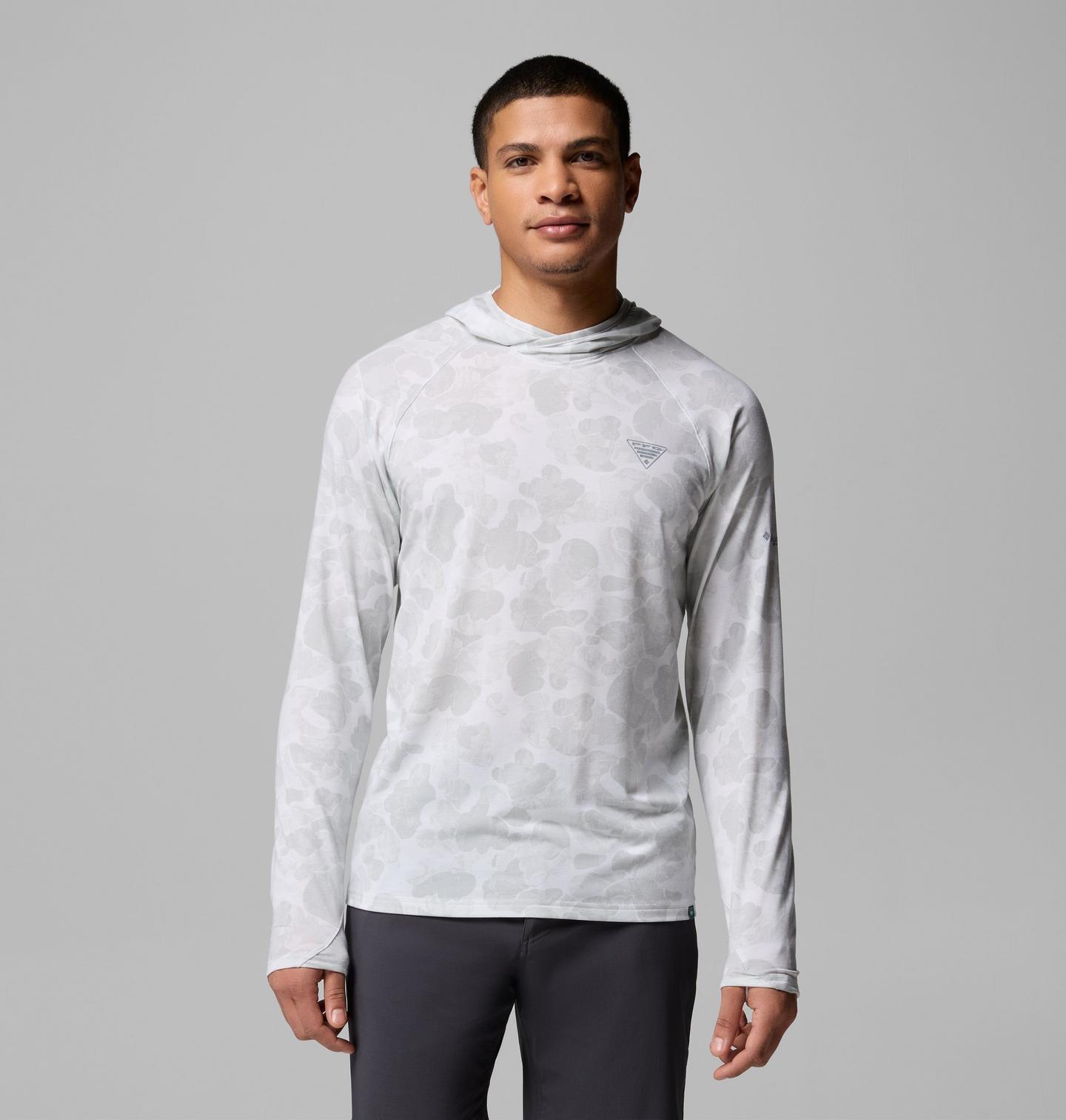 Мужское худи Columbia PFG Uncharted II Printed, цвет: Холодный серый — фото 1