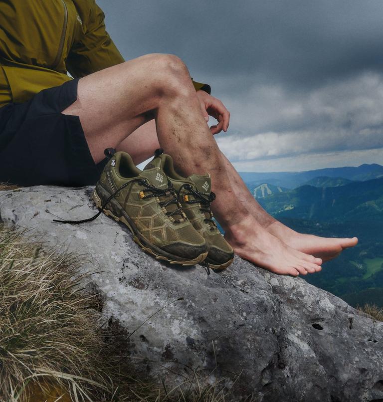 Men's Peakfreak 3 OutDry Hiking Shoes, Color: Nori, Desert Gold, image 12