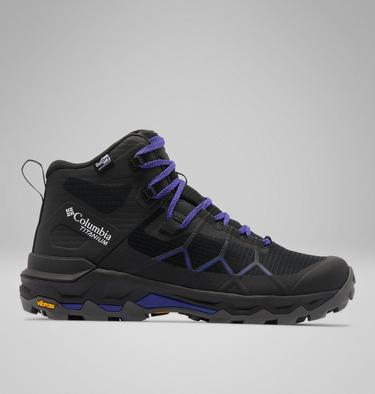 Women's Peakfreak Titanium Mid OutDry Hiking Shoes, Color: Black, Purple Quartz, image 1