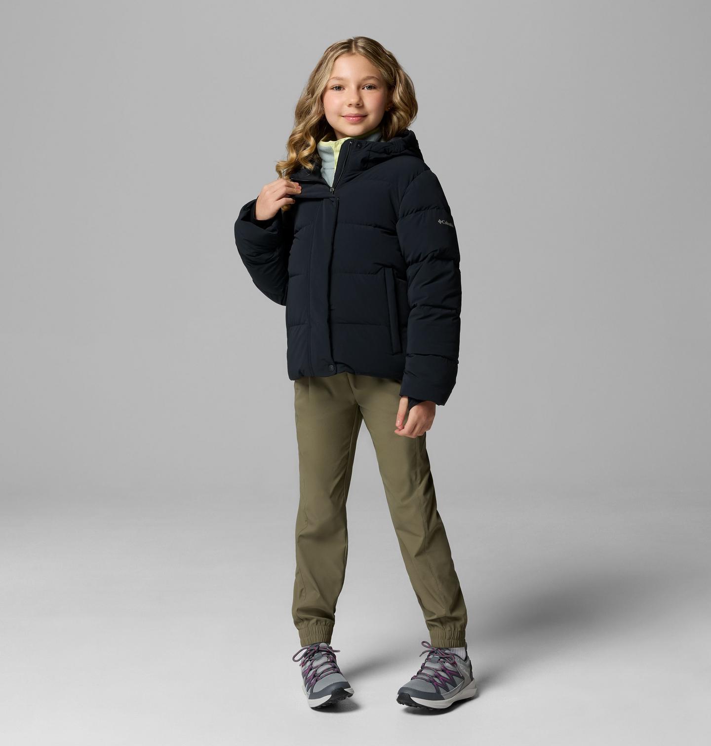 Куртка Columbia Amaze Puff Hooded Jacket для девочек, цвет: Чёрный — фото 1