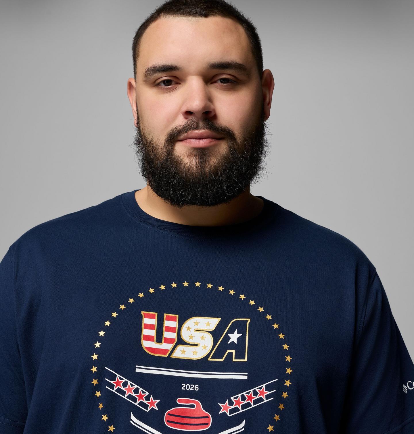 Мужская футболка Columbia USA 2026 Short Sleeve Tee - Big, цвет: Тёмно-синий — фото 4