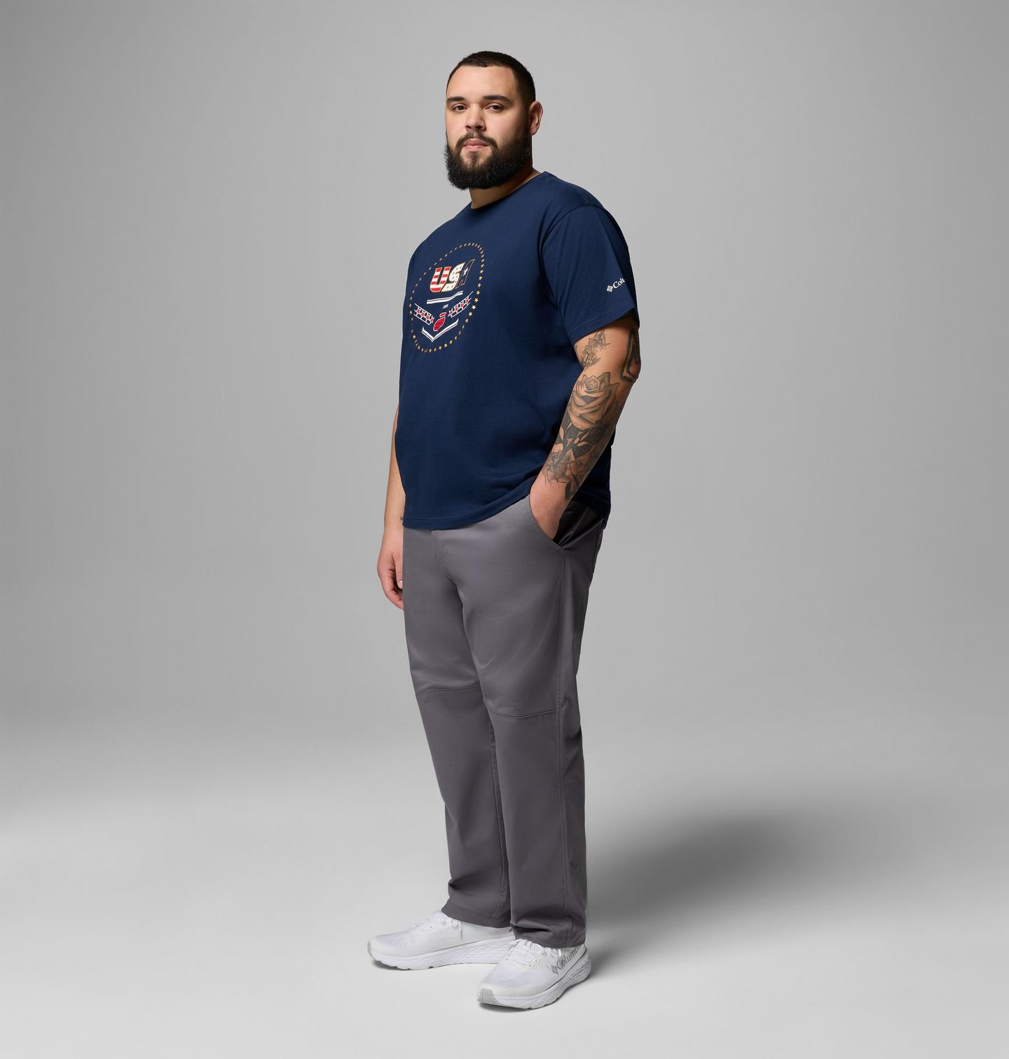 Мужская футболка Columbia USA 2026 Short Sleeve Tee - Big, цвет: Тёмно-синий — фото 2