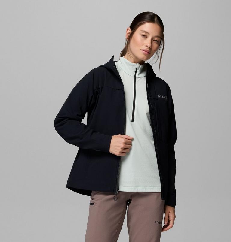 Women's Tennent Mountain Hooded Softshell Jacket, Color: Black, image 5
