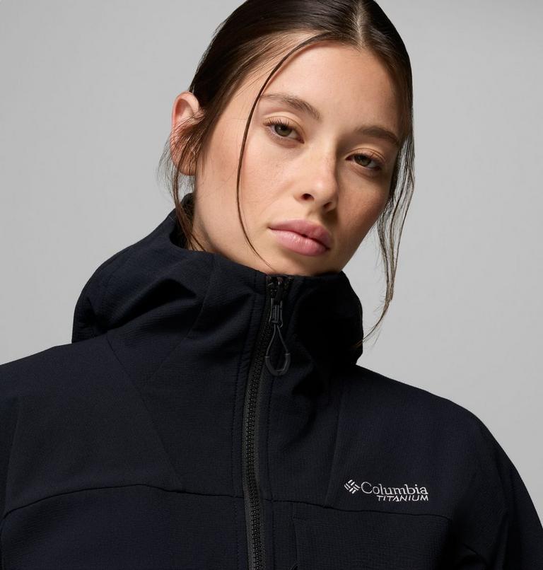 Women's Tennent Mountain Hooded Softshell Jacket, Color: Black, image 6