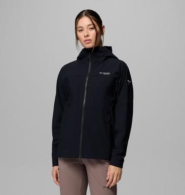 Women's Tennent Mountain Hooded Softshell Jacket, Color: Black, image 1