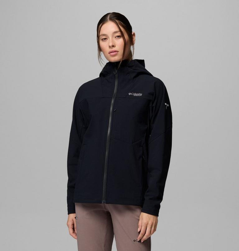 Women's Tennent Mountain Hooded Softshell Jacket, Color: Black, image 1
