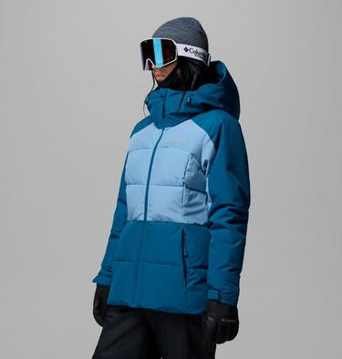 Women's Ava Alpine Puffer Ski Jacket, Color: Phoenix Blue, Rainy Day, image 4
