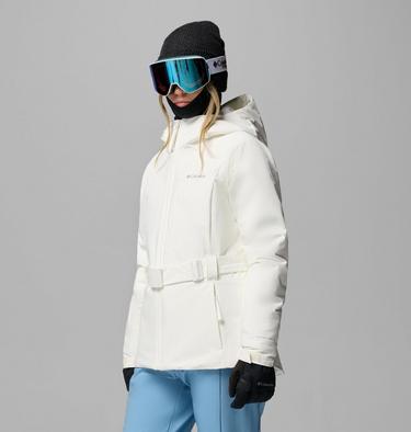 Women's Ava Alpine Belted Insulated Ski Jacket, Color: Sea Salt, image 4