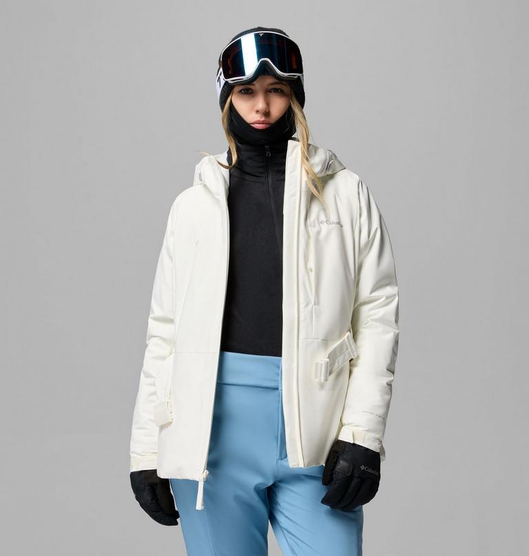 Women's Ava Alpine Belted Insulated Ski Jacket, Color: Sea Salt, image 12