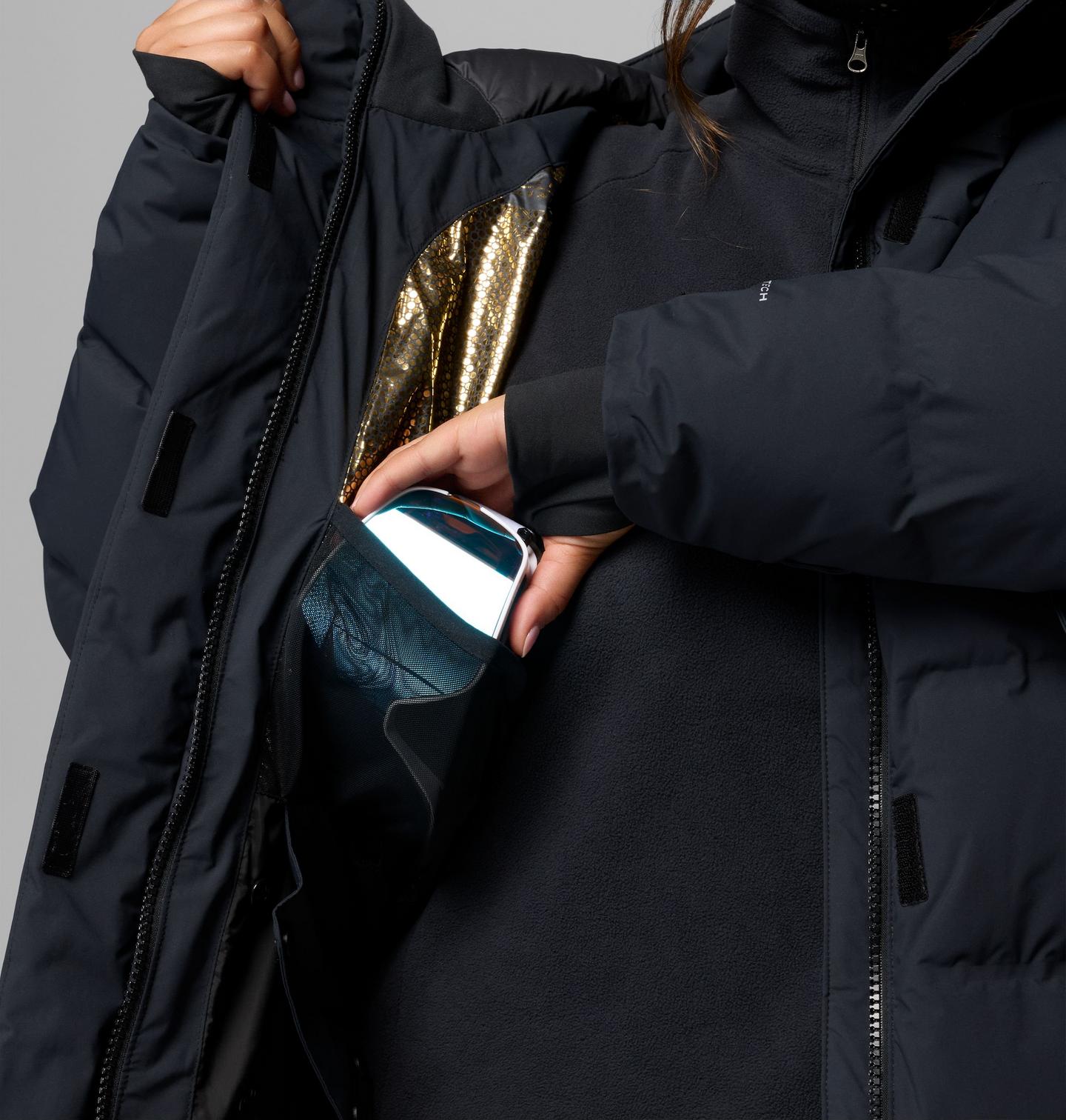 Женская куртка Columbia Roffe Ridge Down Heat Seal Jacket - Plus Size, цвет: Чёрный — фото 4