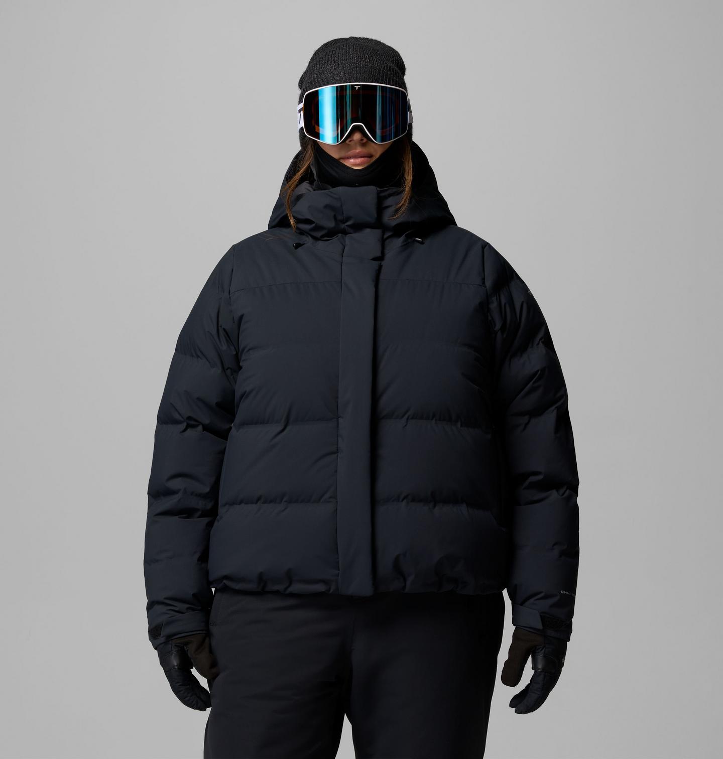Женская куртка Columbia Roffe Ridge Down Heat Seal Jacket - Plus Size, цвет: Чёрный — фото 1