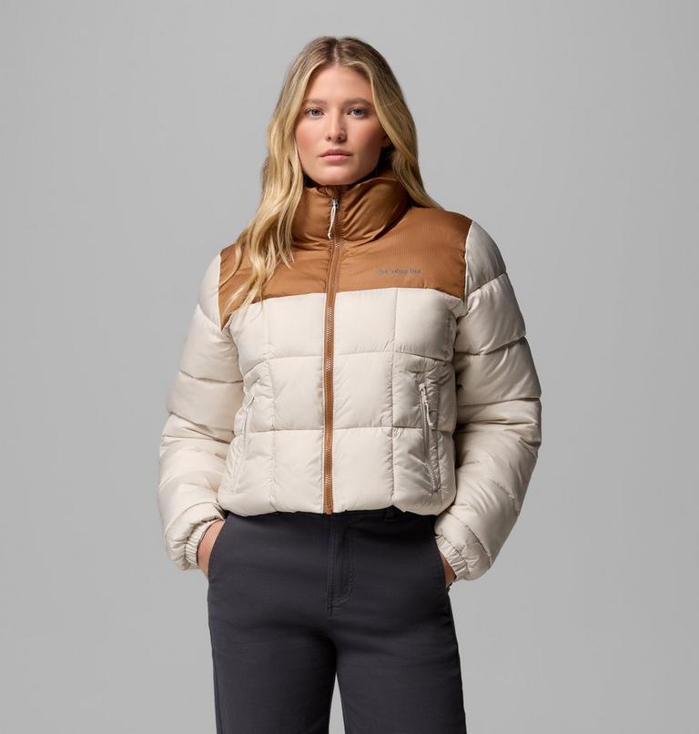 Doudoune Courte Puffect III Femme, Color: Dark Stone, Camel Brown, image 1