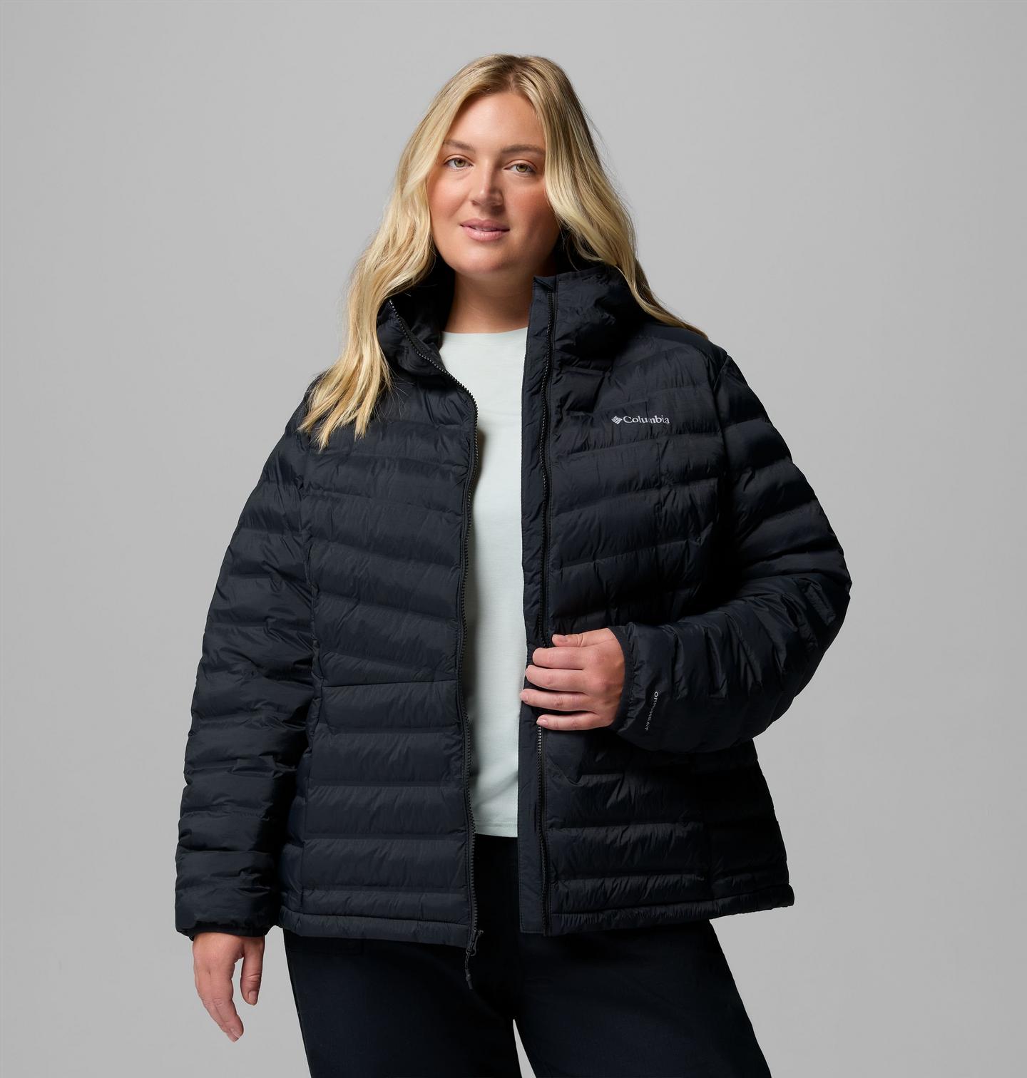 Женская куртка Columbia Terwilliger Trail Heat Seal Hooded Jacket - Plus Size, цвет: Чёрный — фото 4