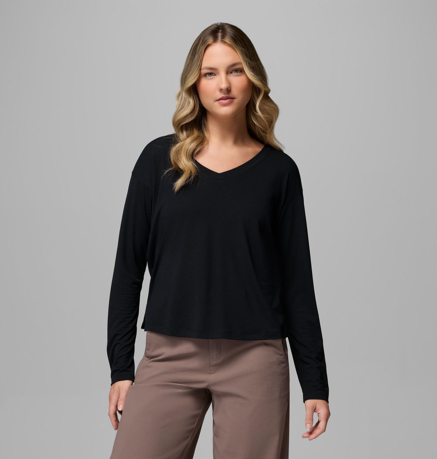 Женская рубашка Columbia Daniela Falls Long Sleeve, цвет: Чёрный — фото 1
