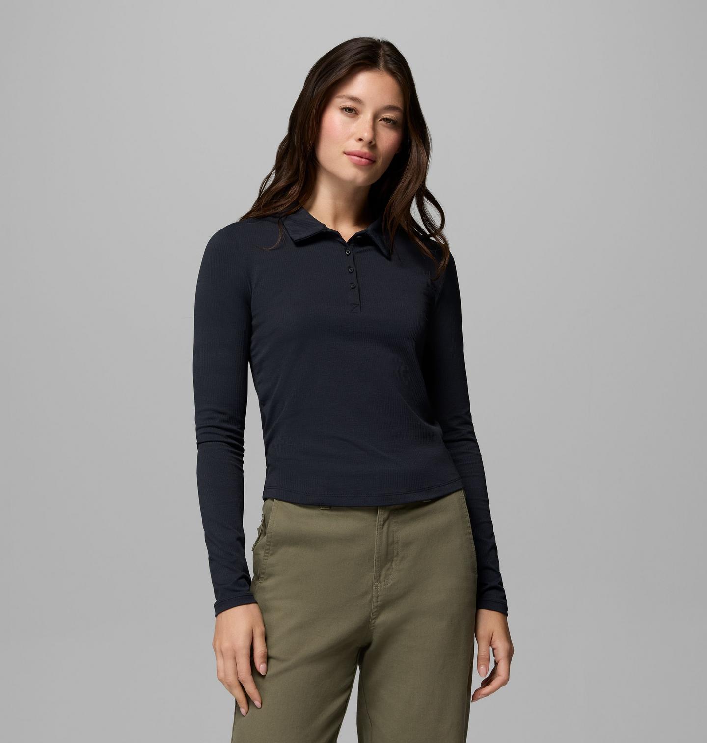 Женская рубашка Columbia Pinetown Canyon Long Sleeve, цвет: Чёрный — фото 1