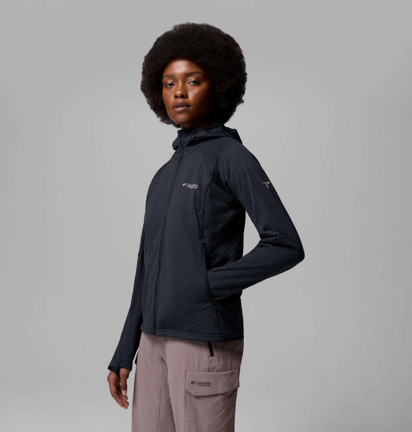 Женские куртки Columbia Arctic Crest II Hooded Full Zip Fleece, цвет: Чёрный — фото 3