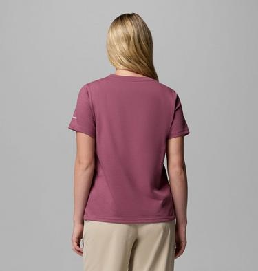 Women's Rolling Bend Graphic T-Shirt, Color: Antique Mauve, Hike Happy, image 15