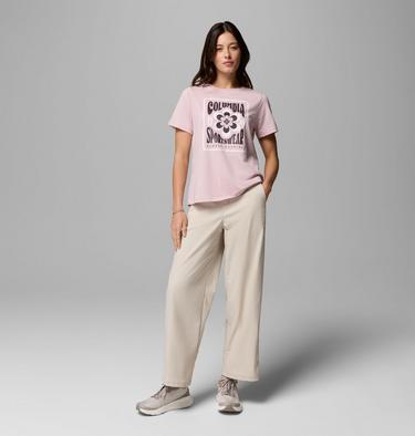 T-shirt Graphique Rolling Bend Femme, Color: Mineral Pink, Flower Power Badge, image 2