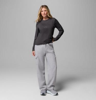 Women's Parsons Point Long Sleeve Technical Graphic T-Shirt, Color: Black Heather, Zigzag Climb, image 2